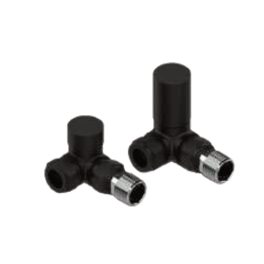 Corner Radiator Valves, Matt black