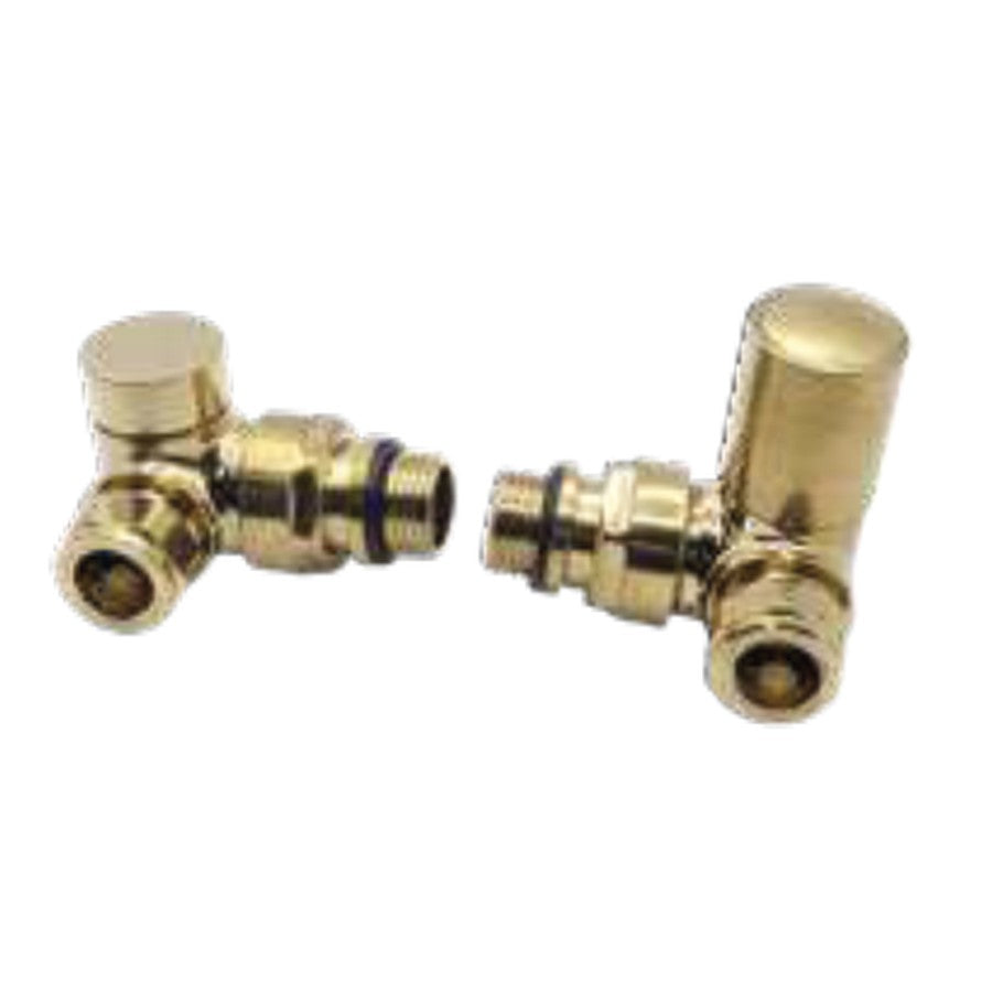 Corner Radiator Valves, Brushed brass
