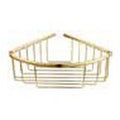 Corner shower basket in brushed brass
