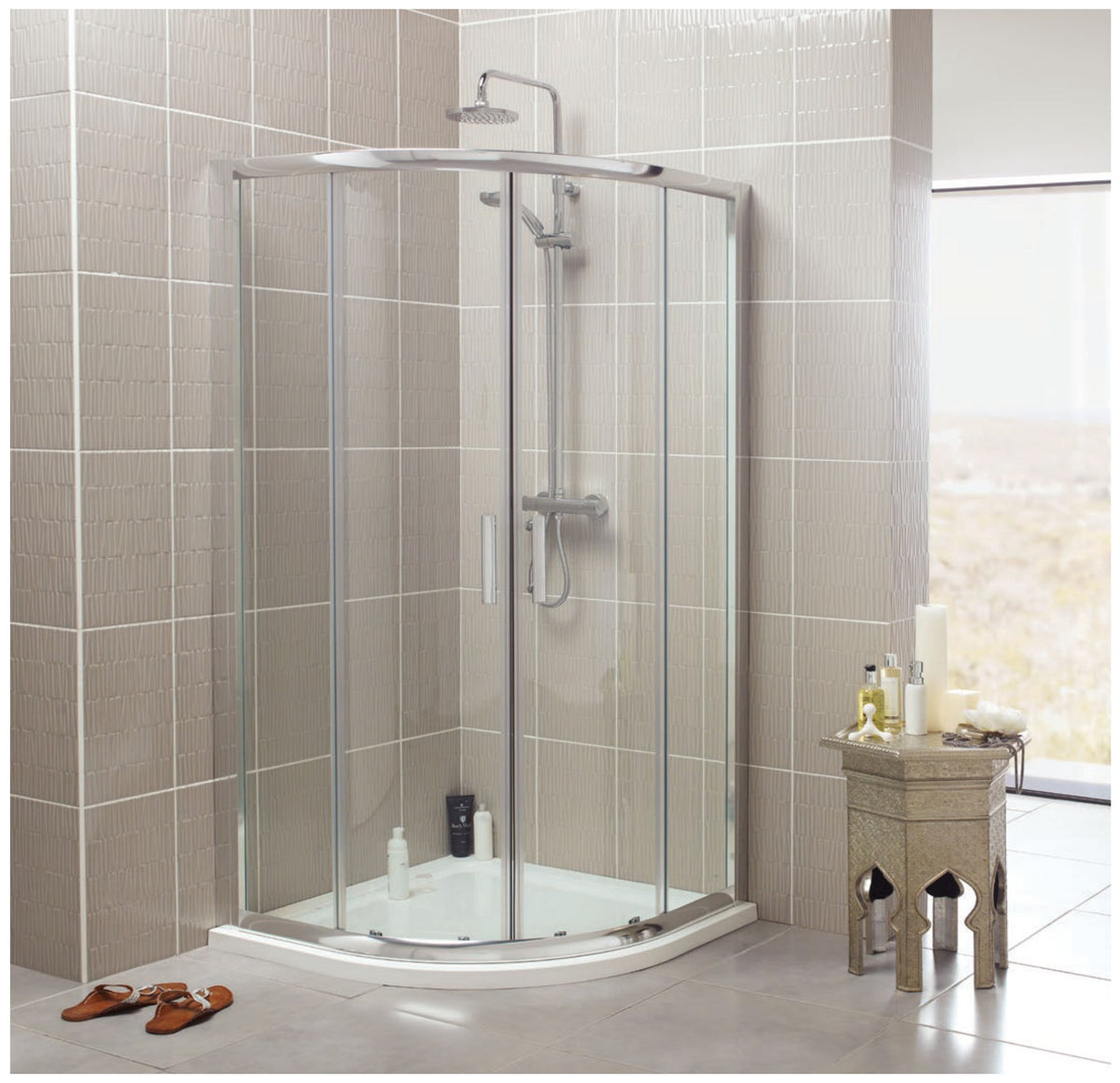 Corsa Quadrant Shower Enclosure, 800 x 800mm quadrant (adjusts 760–780mm)