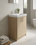 Cotsford 600mm Floorstanding Vanity Unit & Basin, 2 Doors in a bright modern bathroom