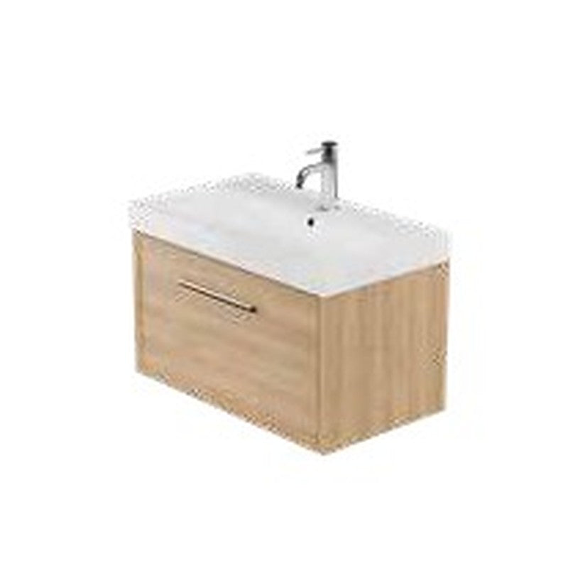 Cotsford 800mm Wall Hung Vanity Unit & Basin, 1 Drawer + Hidden Drawer
