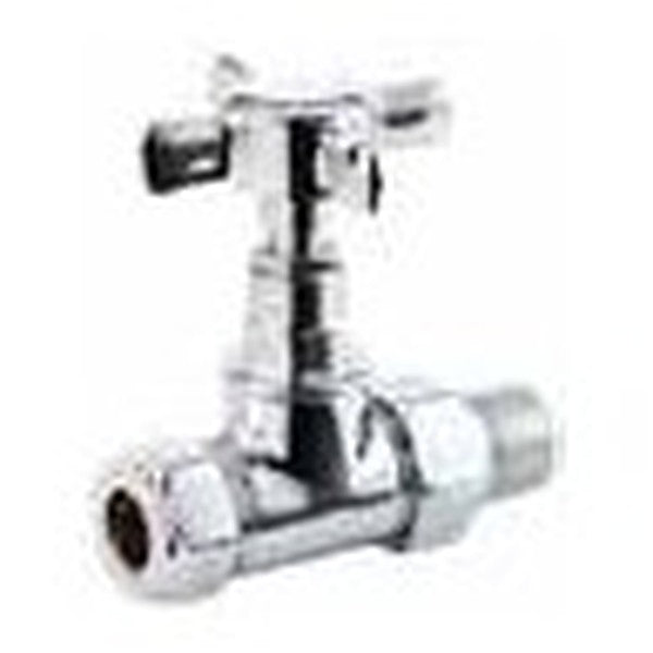 Crosshead Radiator Valves (Pair) – Straight Chrome