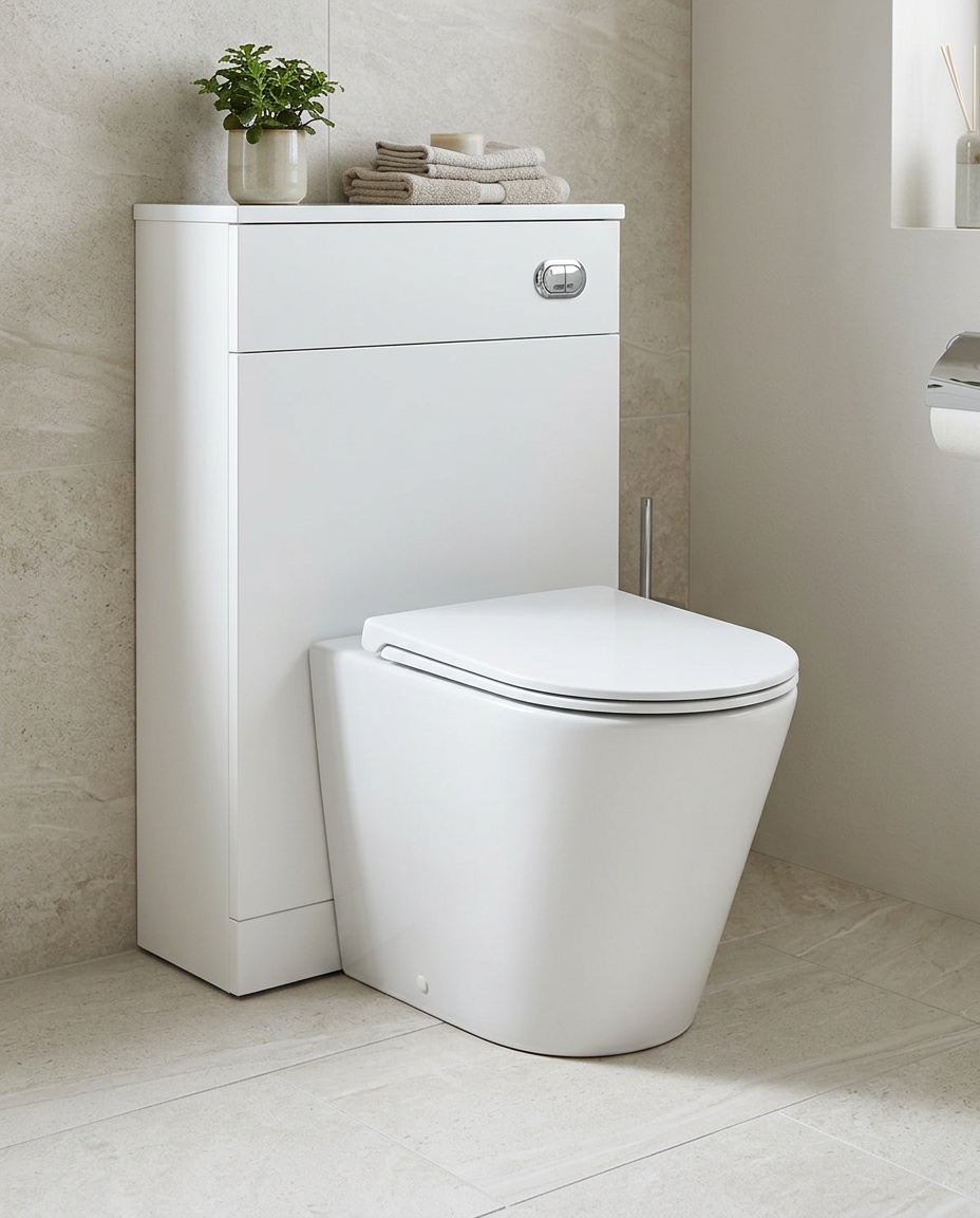 Duravit D-Neo Back to Wall Toilet in a bright modern bathroom