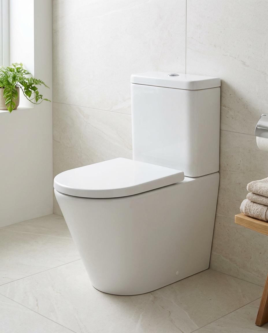 Duravit D-Neo Close Coupled Toilet in a bright modern bathroom