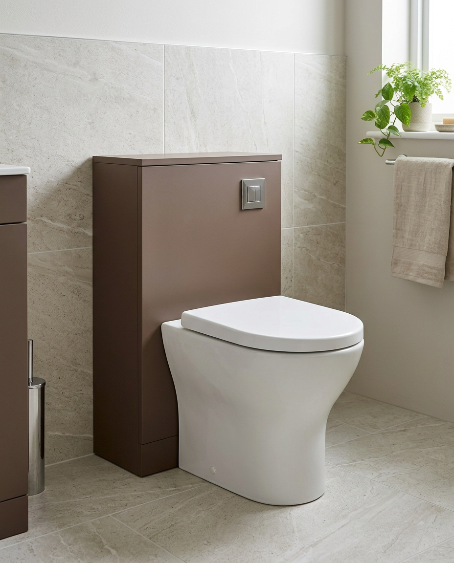 Dakara 500mm Back to Wall WC Unit in a bright modern bathroom
