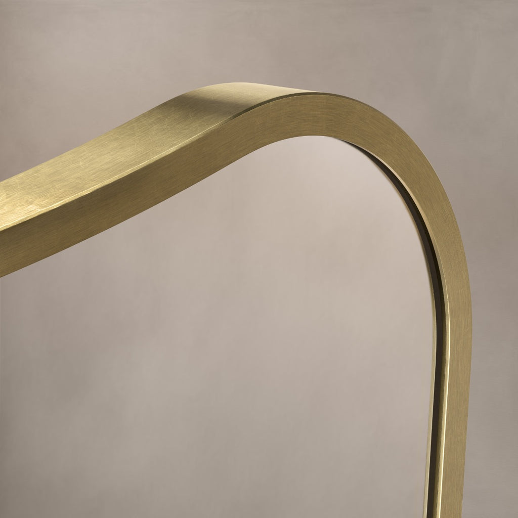 Delphine Curve Mirror 60x90cm - Brushed Brass