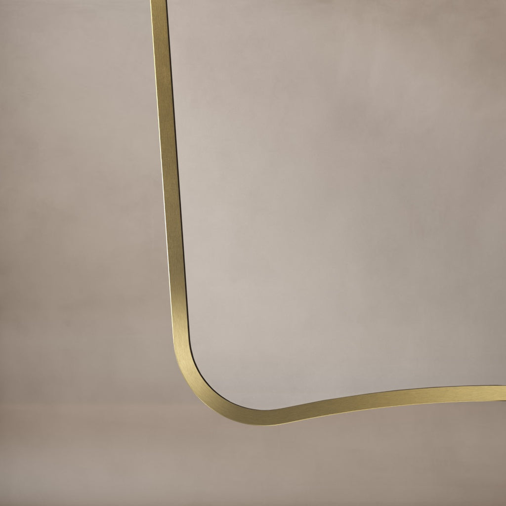 Delphine Curve Mirror 60x90cm - Brushed Brass