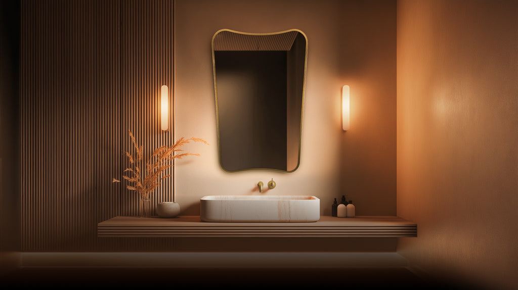 Delphine Curve Mirror 60x90cm - Brushed Brass