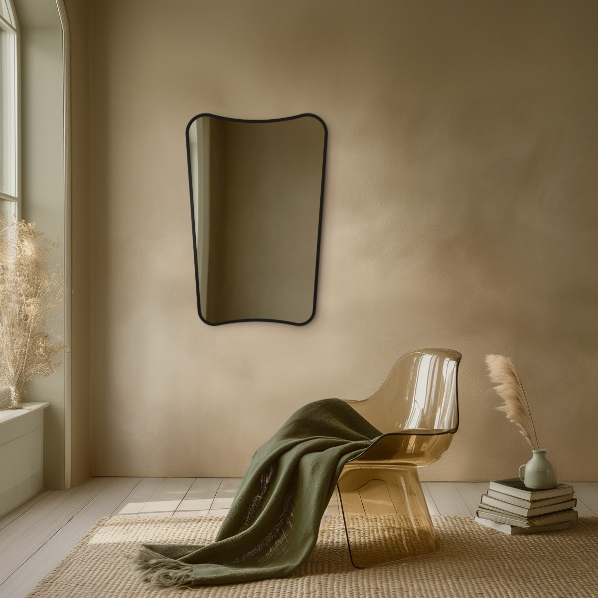 Delphine Curve Mirror 60x90cm - Black