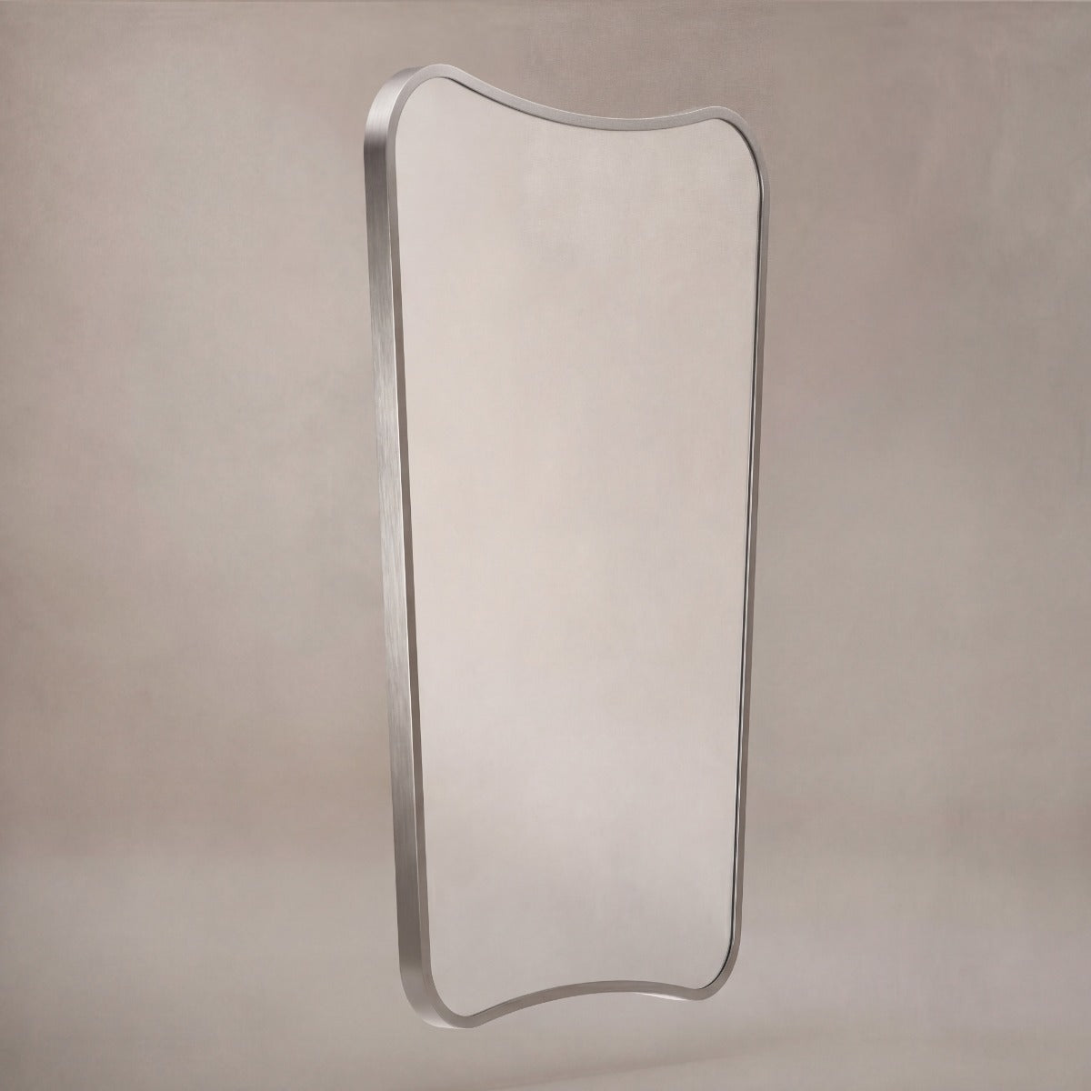 Delphine Curve Mirror 60x90cm - Brushed Nickel