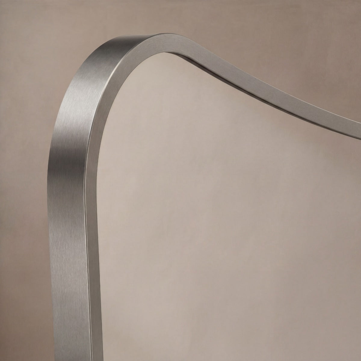 Delphine Curve Mirror 60x90cm - Brushed Nickel
