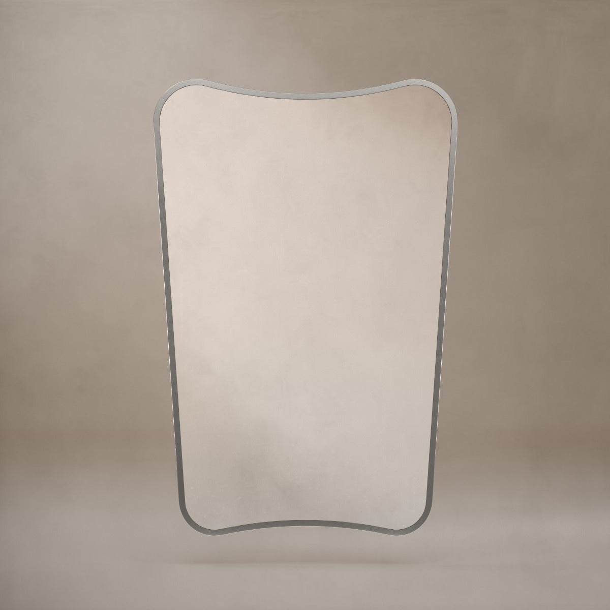 Delphine Curve Mirror 60x90cm - Brushed Nickel