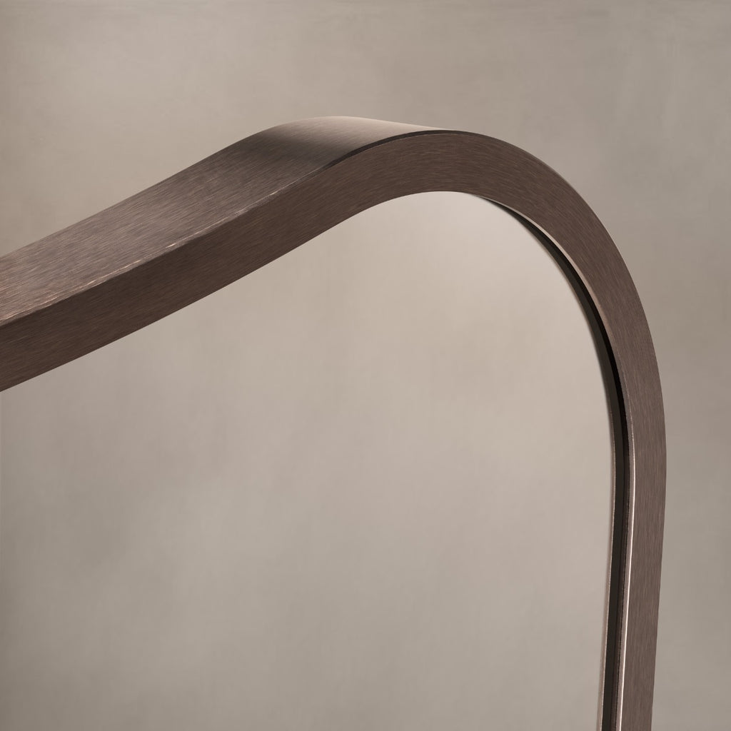 Delphine Curve Mirror 60x90cm - Brushed Bronze