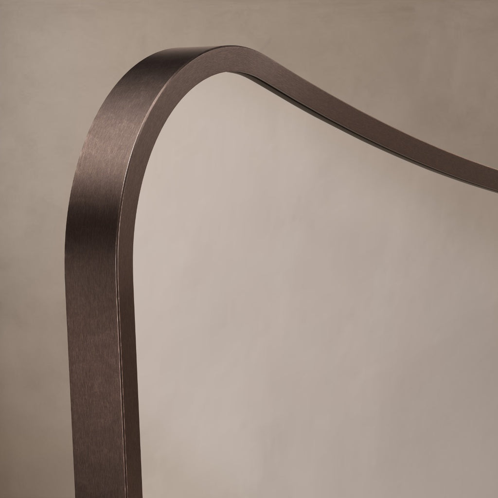 Delphine Curve Mirror 60x90cm - Brushed Bronze