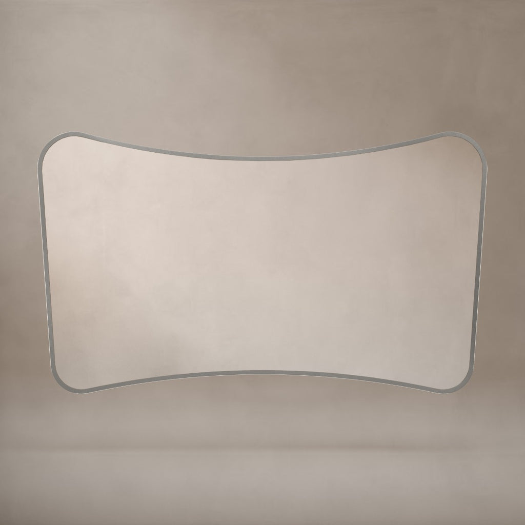 Delphine Curve Mirror 120x70cm - Brushed Nickel