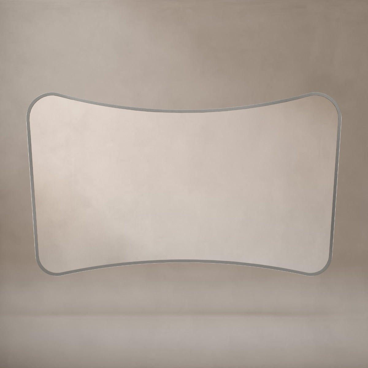 Delphine Curve Mirror 120x70cm - Brushed Nickel