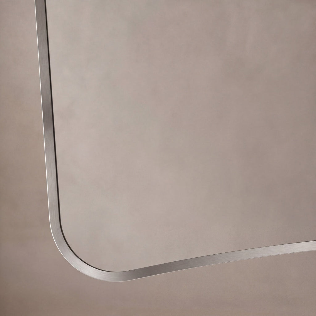 Delphine Curve Mirror 120x70cm - Brushed Nickel