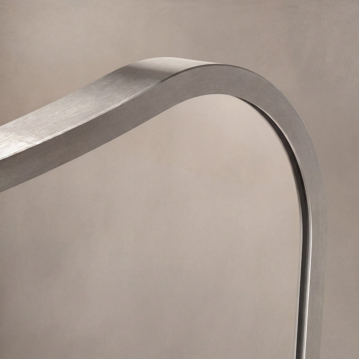 Delphine Curve Mirror 120x70cm - Brushed Nickel