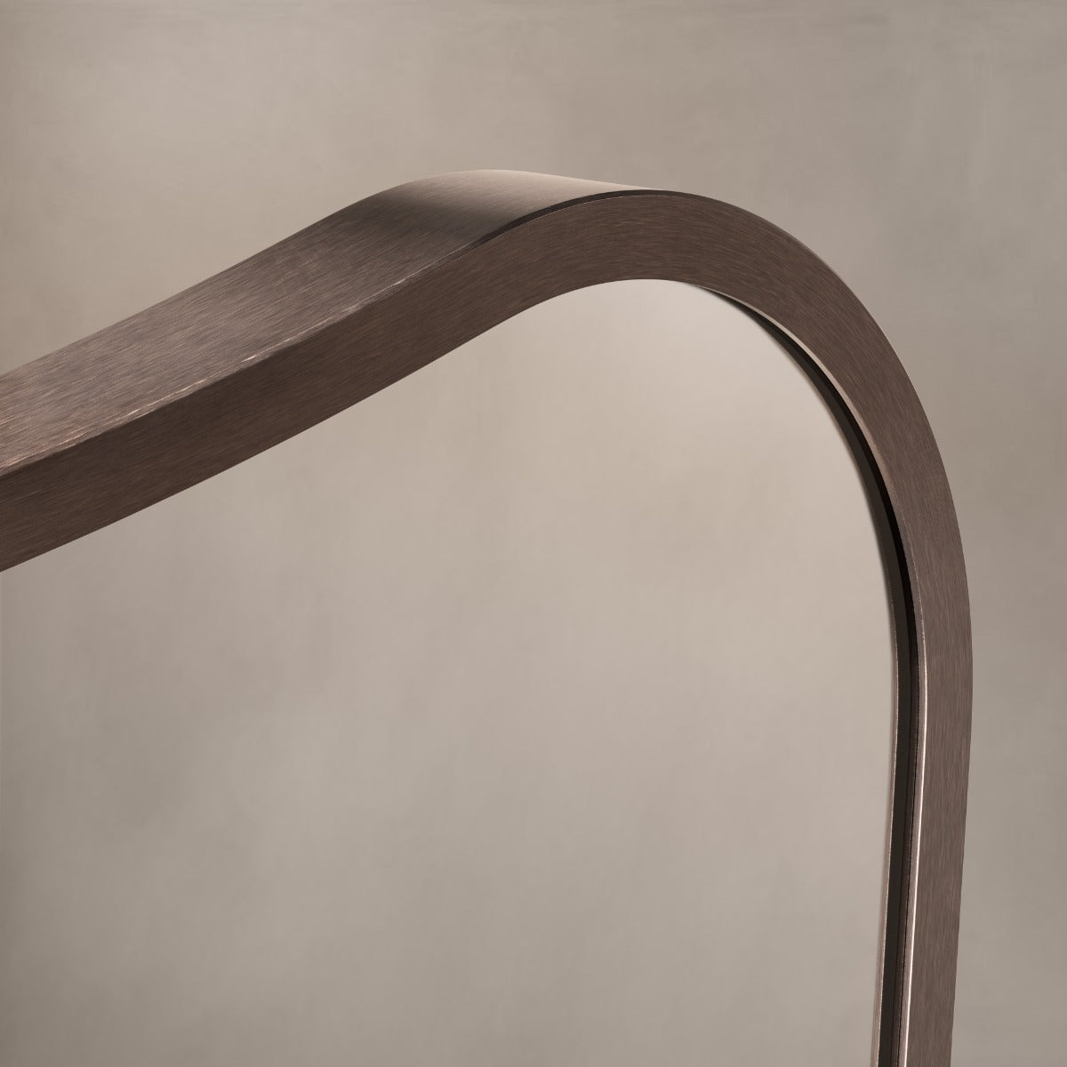 Delphine Curve Mirror 120x70cm - Brushed Bronze