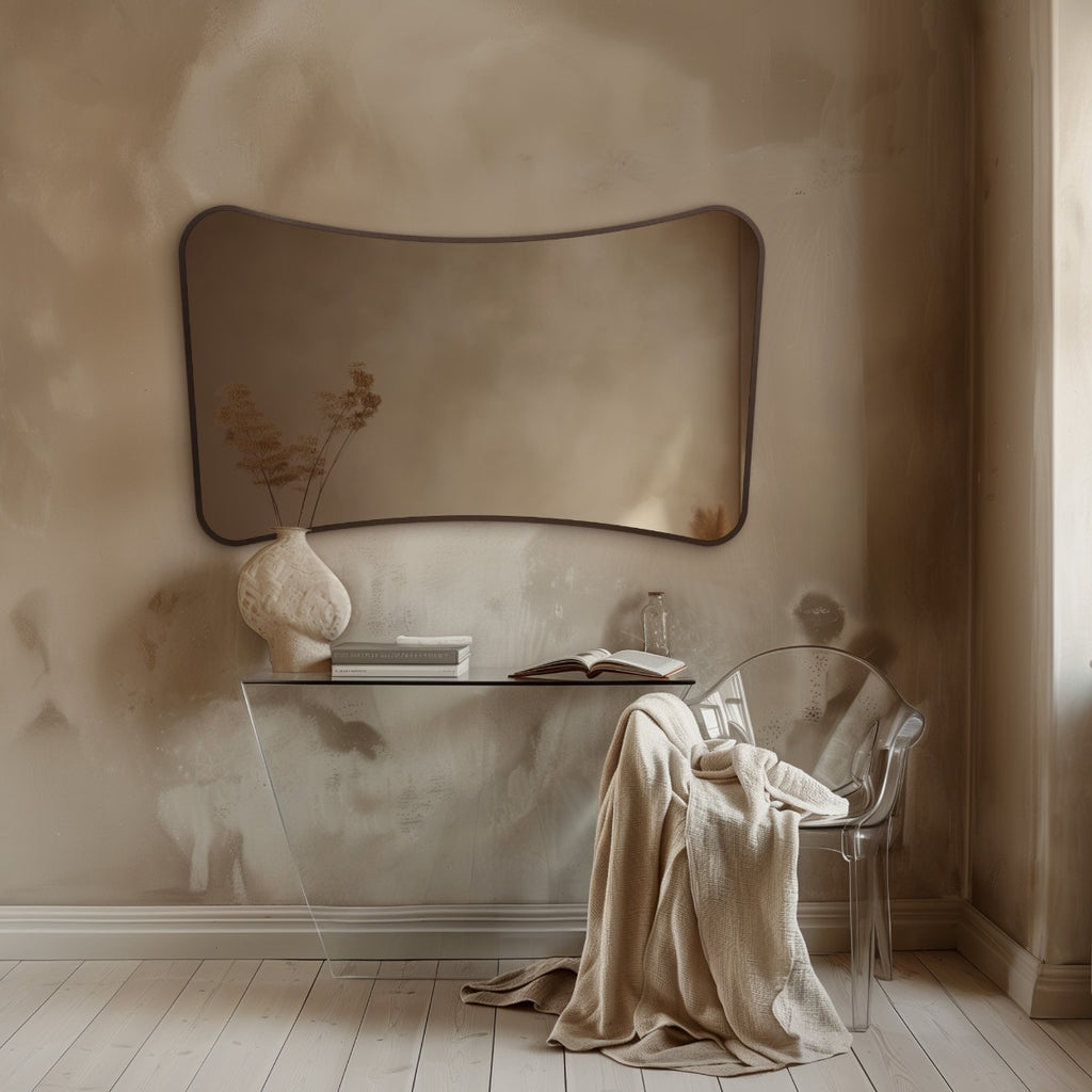 Delphine Curve Mirror 120x70cm - Brushed Bronze