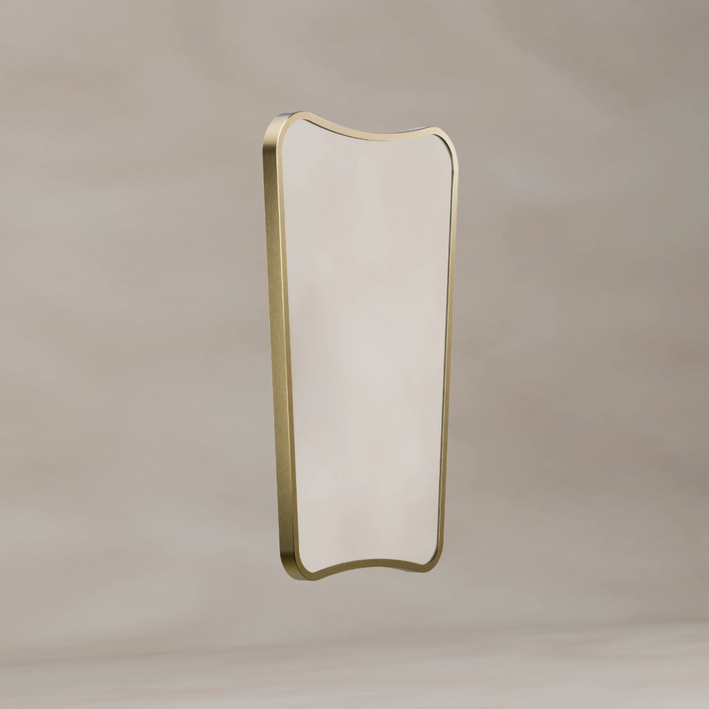 Delphine Curve Mirror 45x70cm - Brushed Brass
