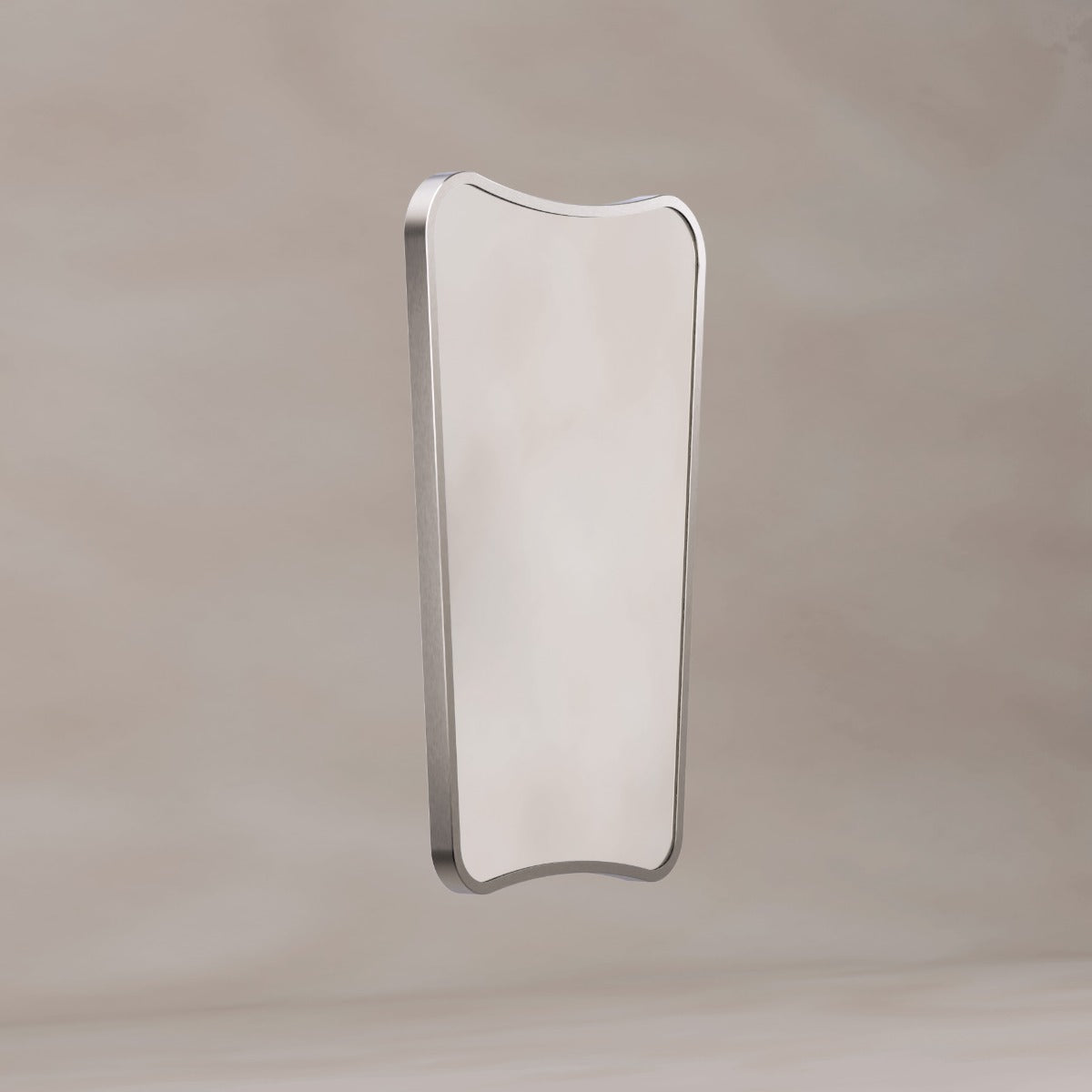 Delphine Curve Mirror 45x70cm - Brushed Nickel