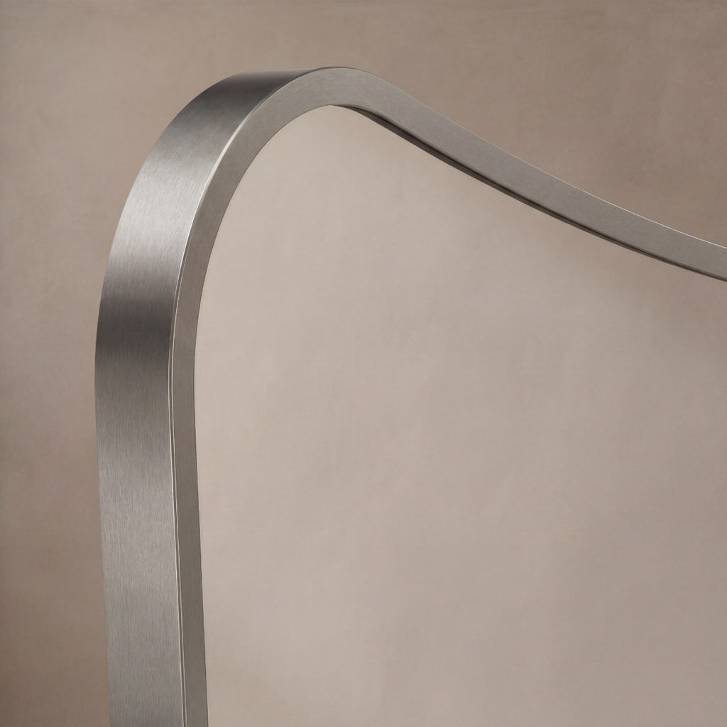 Delphine Curve Mirror 45x70cm - Brushed Nickel
