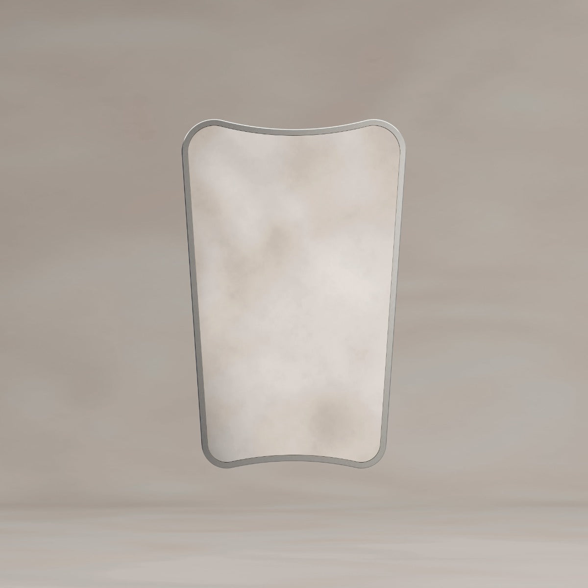 Delphine Curve Mirror 45x70cm - Brushed Nickel