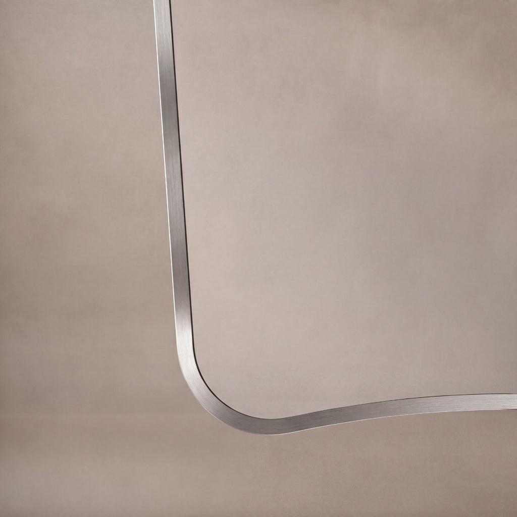 Delphine Curve Mirror 45x70cm - Brushed Nickel