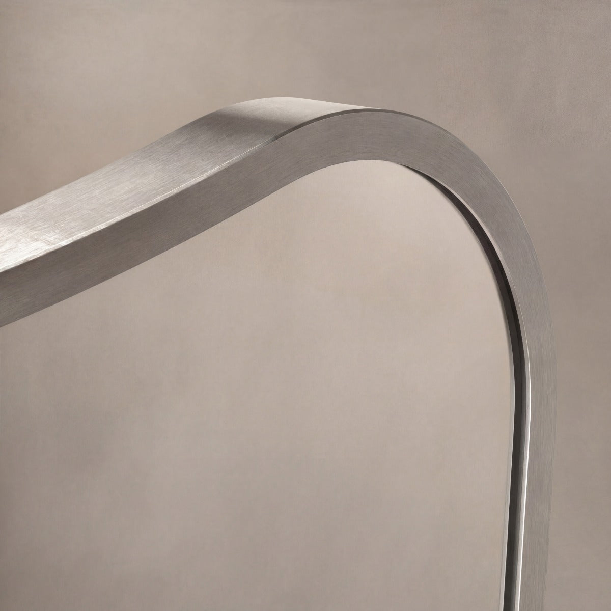 Delphine Curve Mirror 45x70cm - Brushed Nickel