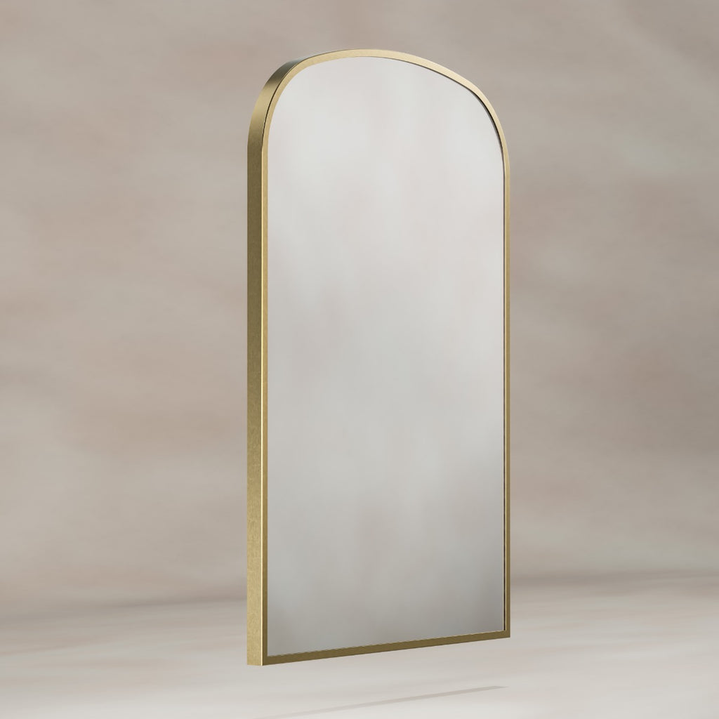 Delphine Overmantel Arch Mirror 60x90cm - Brushed Brass