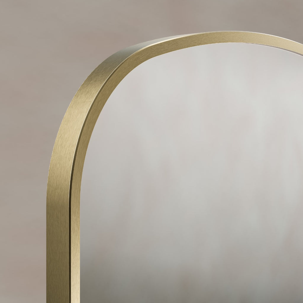 Delphine Overmantel Arch Mirror 60x90cm - Brushed Brass