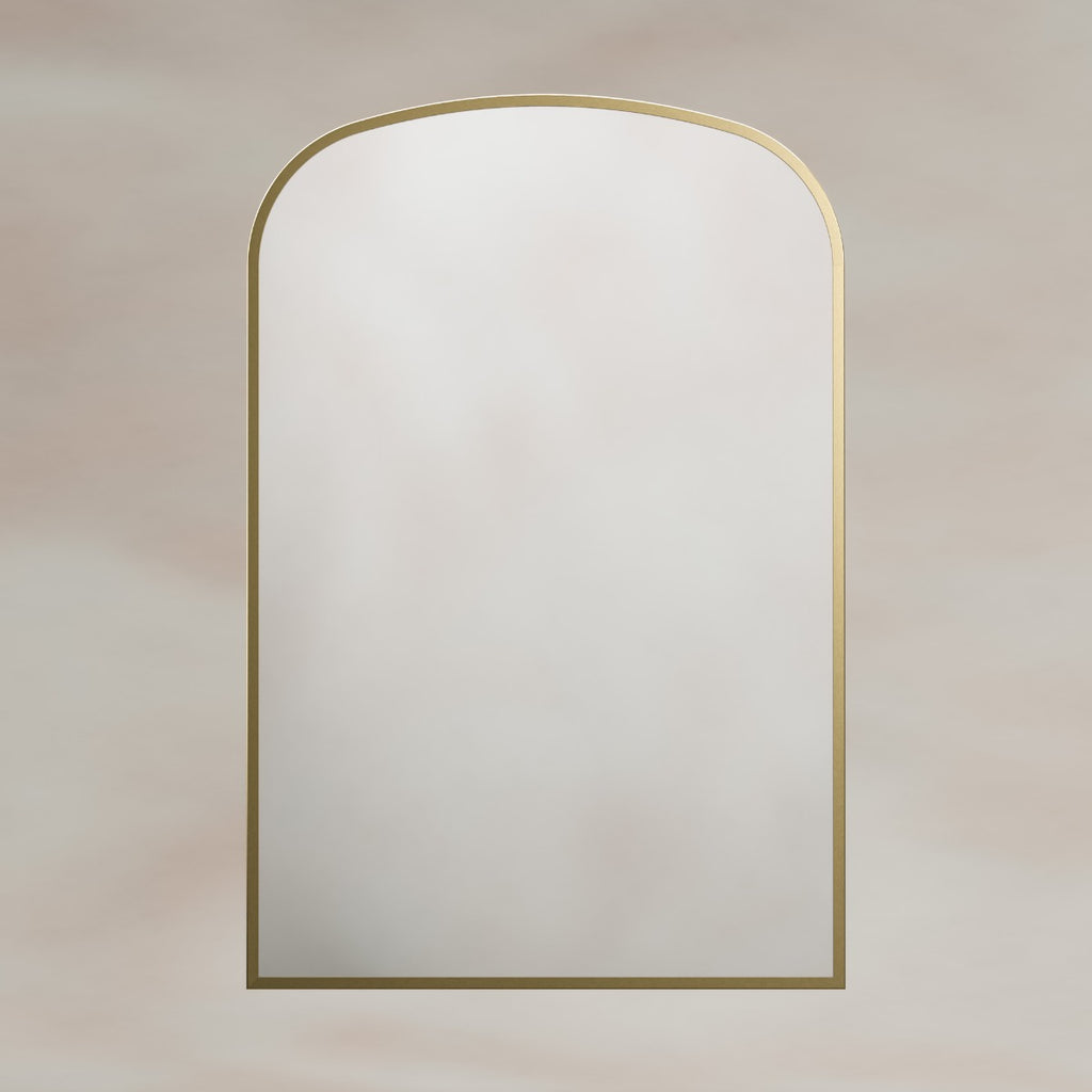 Delphine Overmantel Arch Mirror 60x90cm - Brushed Brass