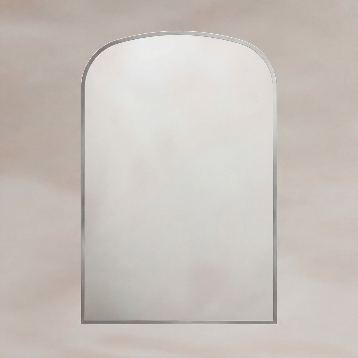 Delphine Overmantel Arch Mirror 60x90cm - Brushed Nickel