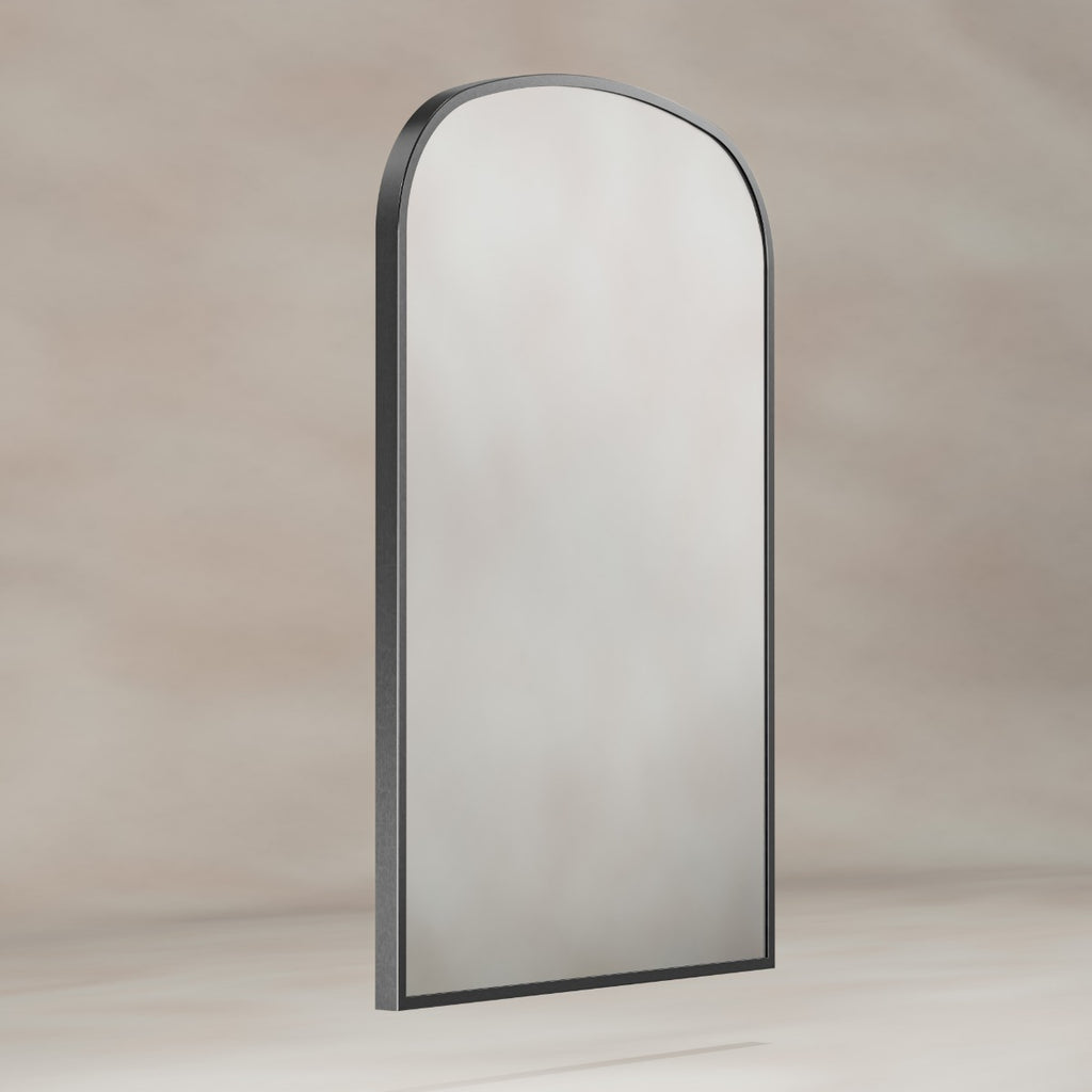 Delphine Overmantel Arch Mirror 60x90cm - Gunmetal
