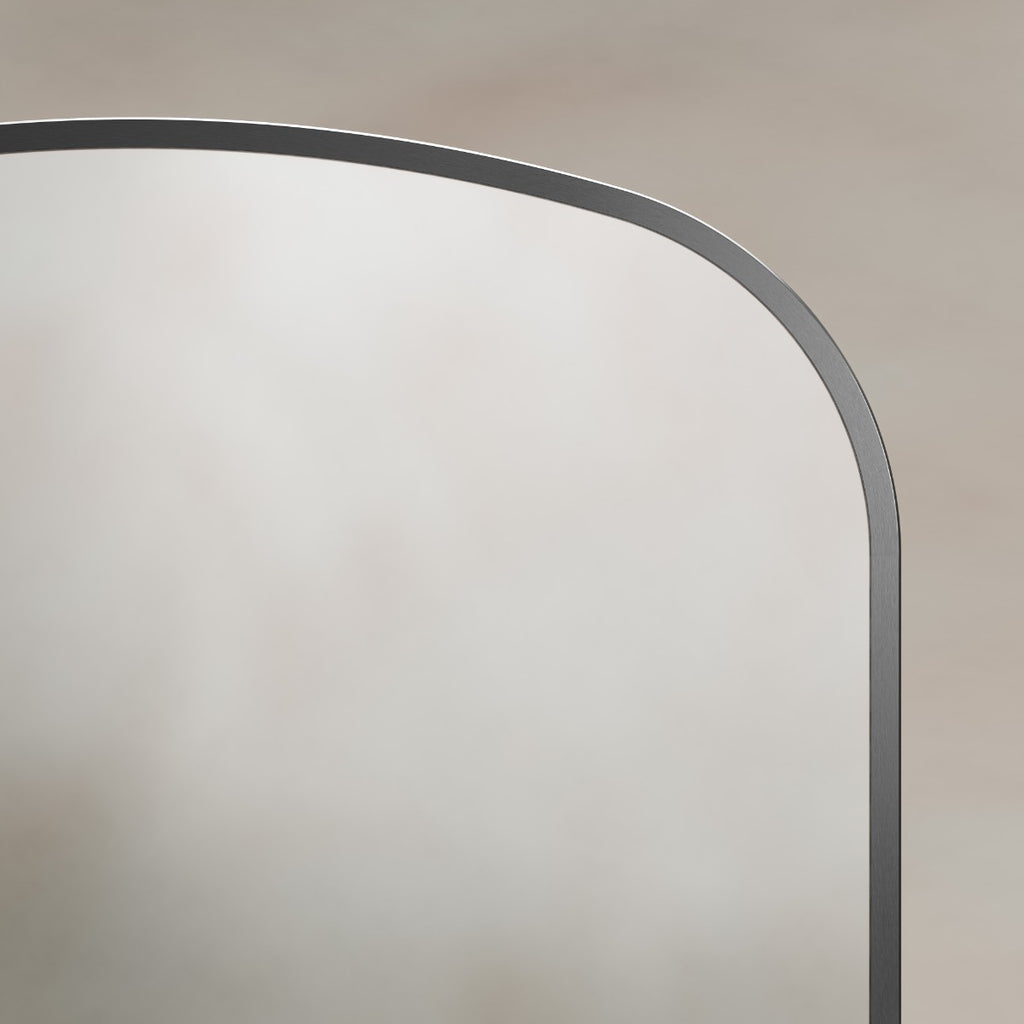 Delphine Overmantel Arch Mirror 60x90cm - Gunmetal