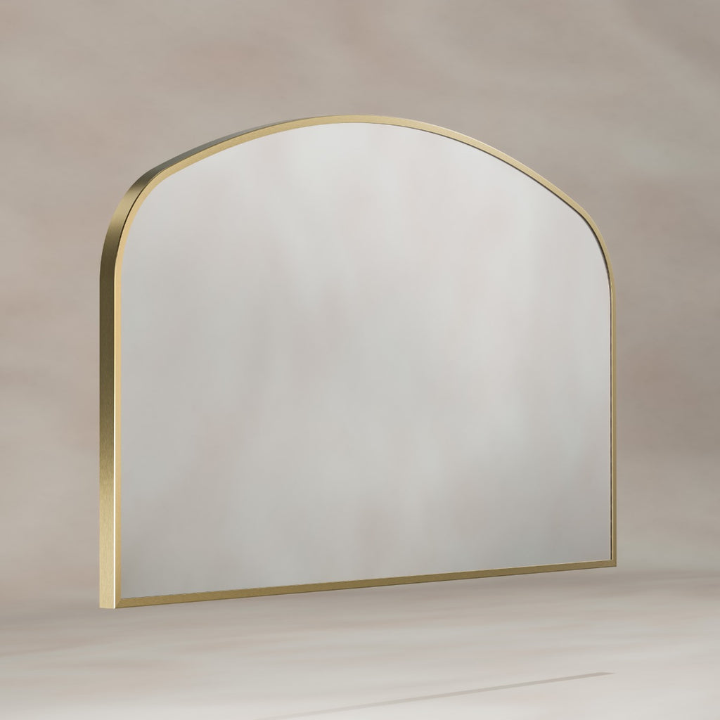 Delphine Overmantel Arch Mirror 120x70cm - Brushed Brass
