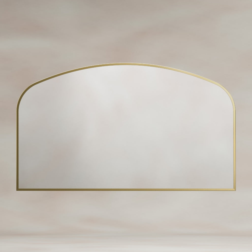 Delphine Overmantel Arch Mirror 120x70cm - Brushed Brass