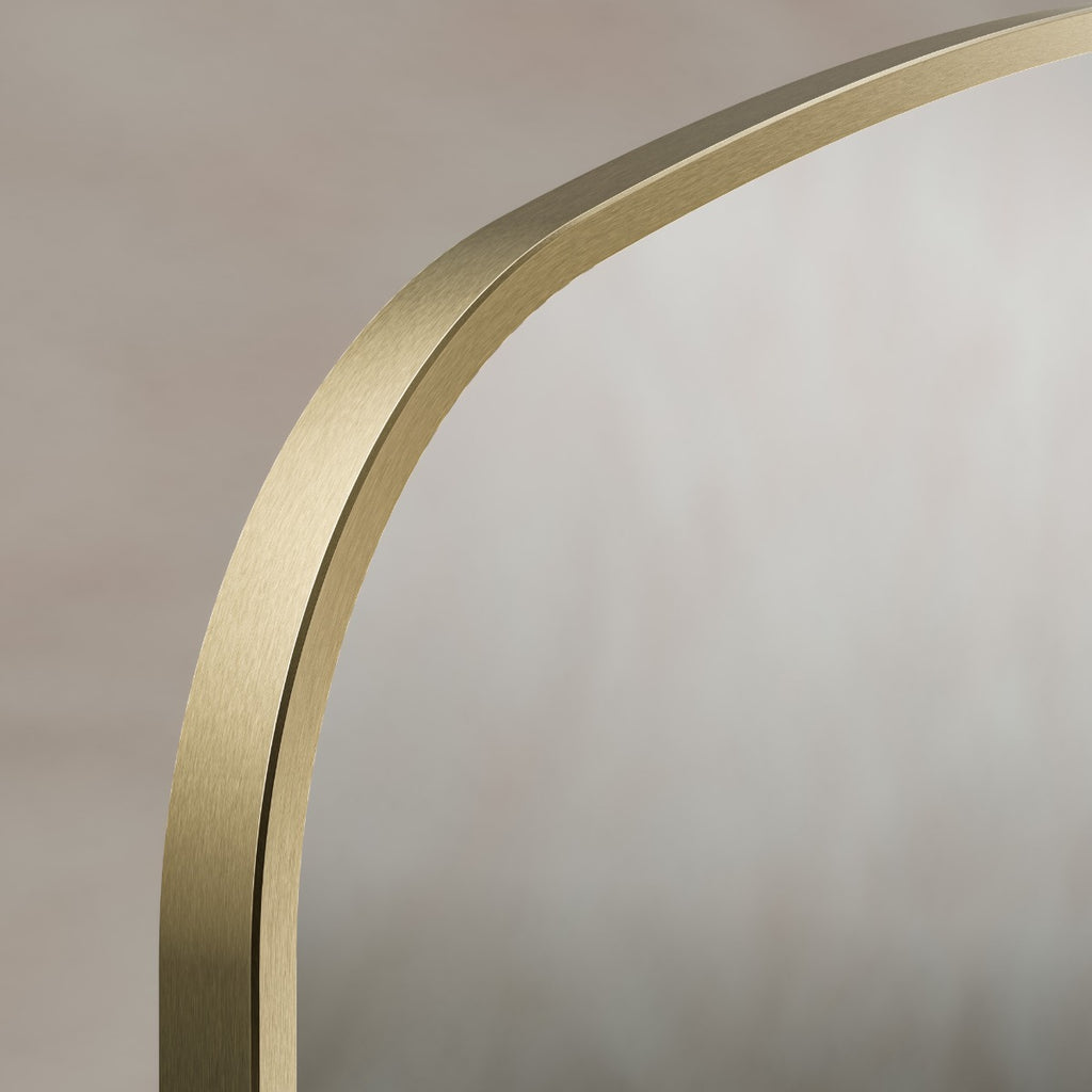 Delphine Overmantel Arch Mirror 120x70cm - Brushed Brass