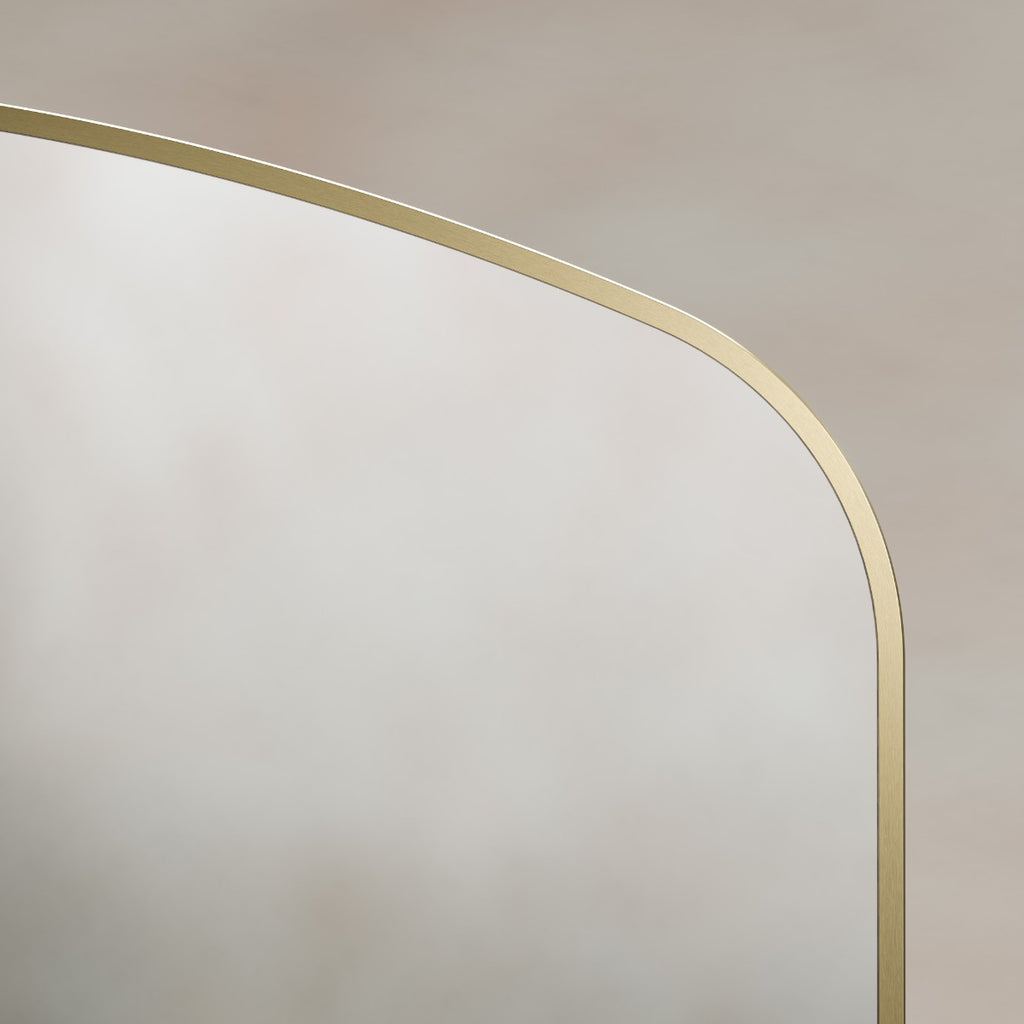 Delphine Overmantel Arch Mirror 120x70cm - Brushed Brass