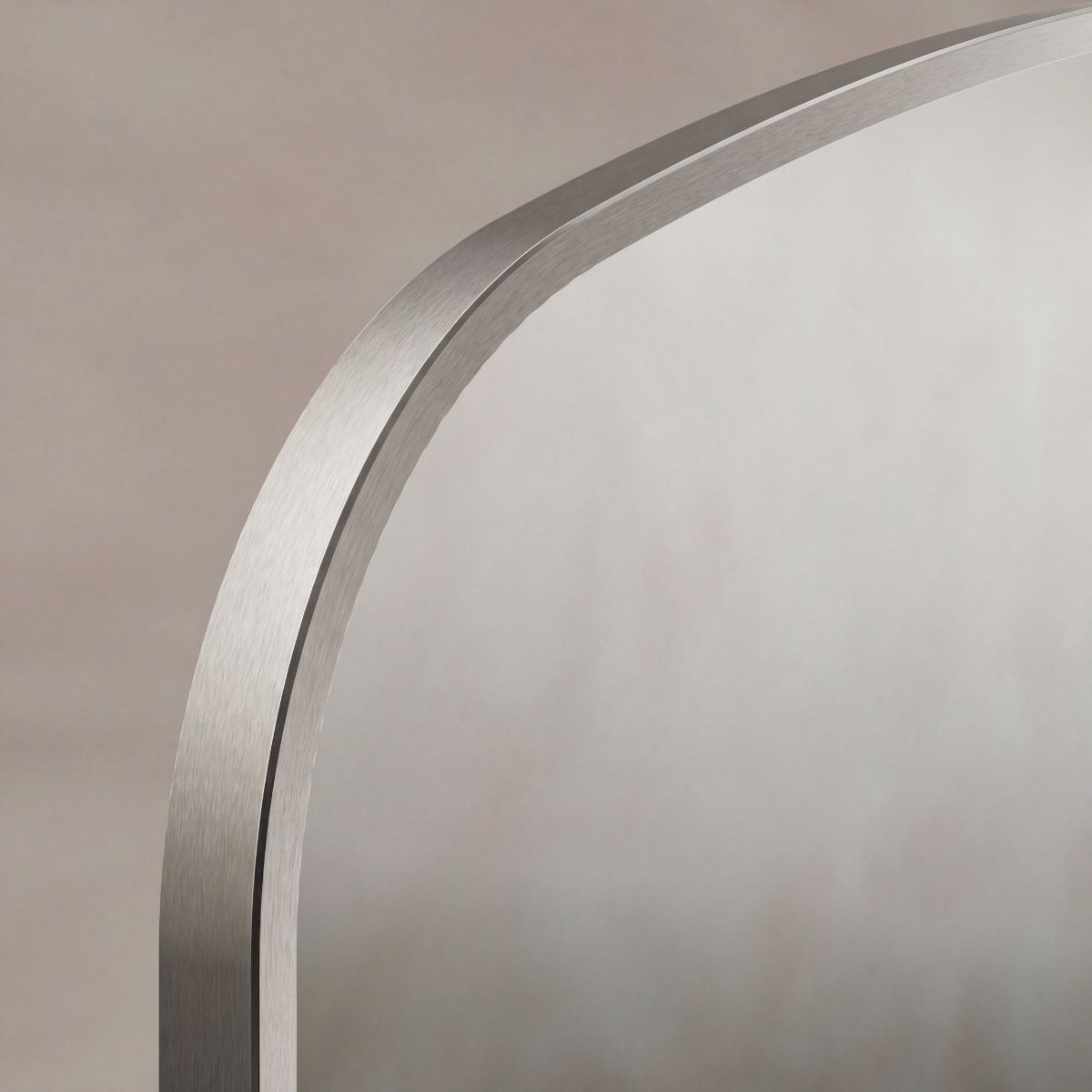 Delphine Overmantel Arch Mirror 120x70cm - Brushed Nickel