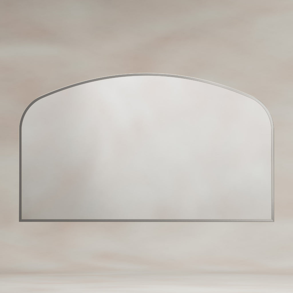 Delphine Overmantel Arch Mirror 120x70cm - Brushed Nickel