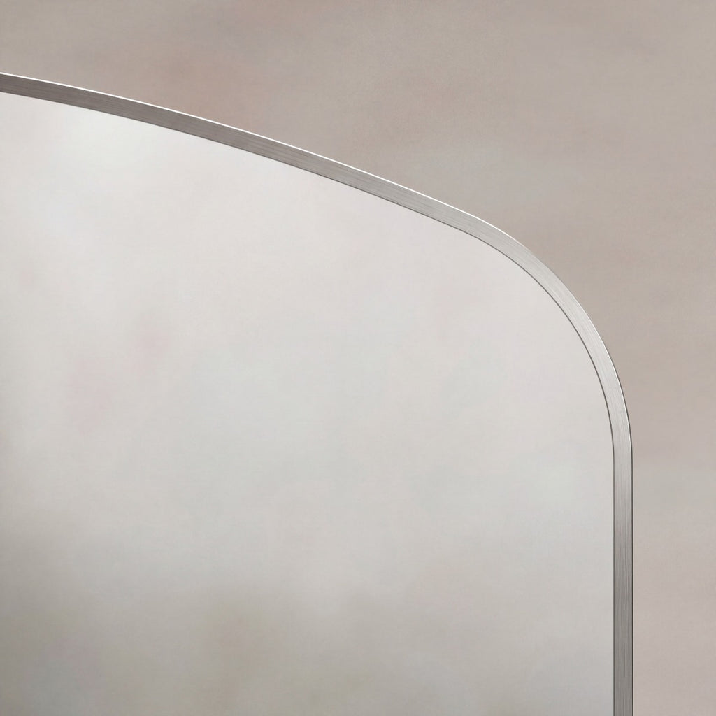 Delphine Overmantel Arch Mirror 120x70cm - Brushed Nickel