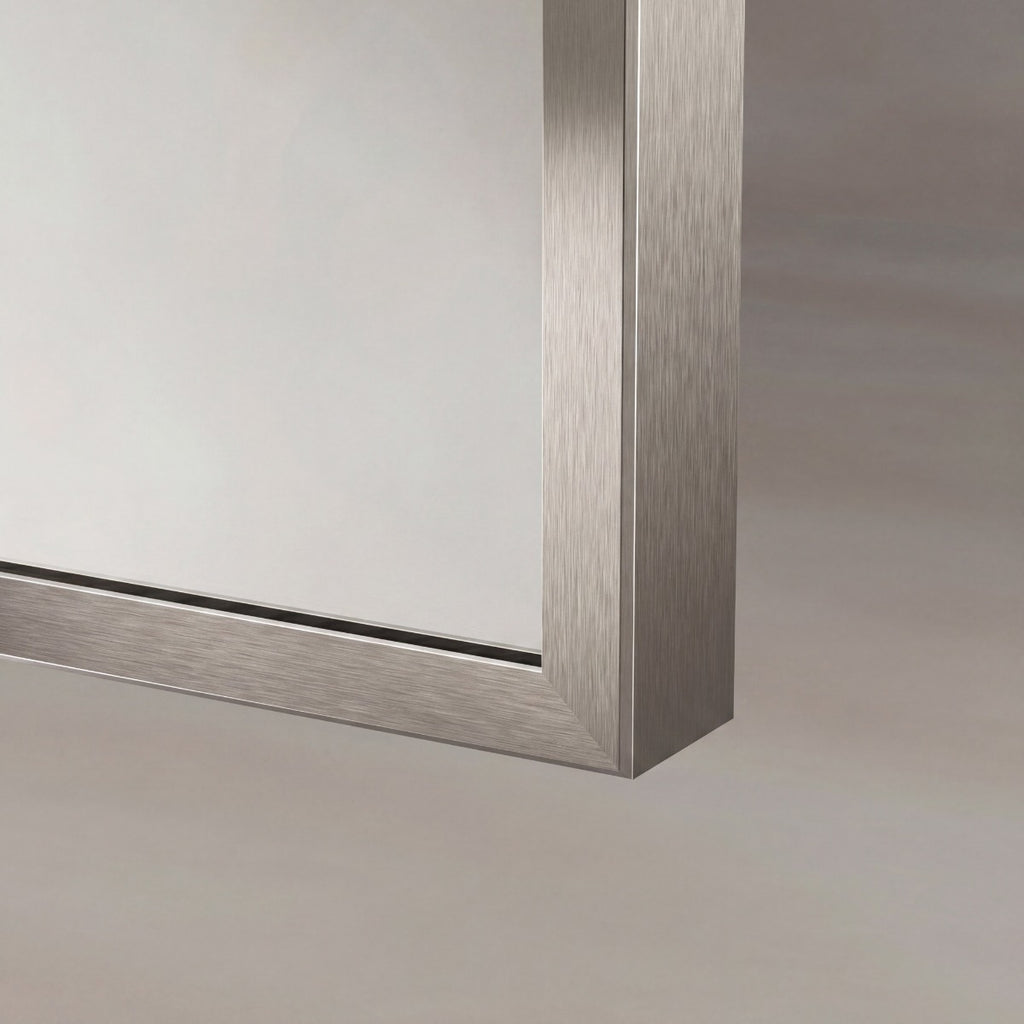 Delphine Overmantel Arch Mirror 120x70cm - Brushed Nickel