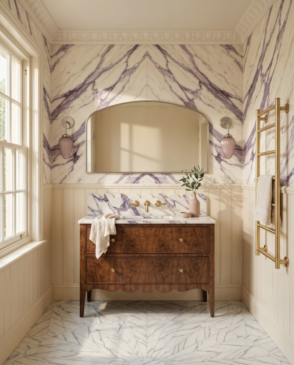 Delphine Overmantel Arch Mirror 120x70cm - Brushed Nickel
