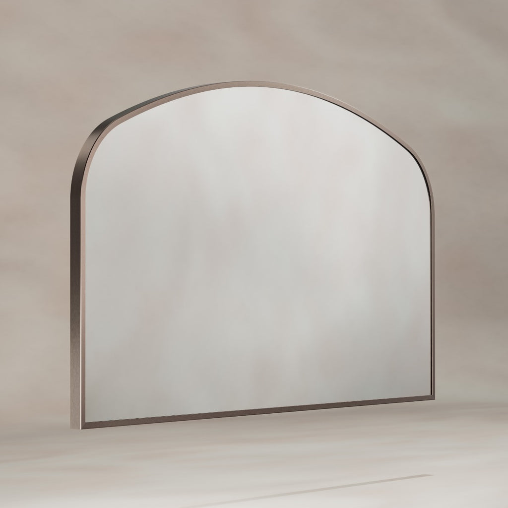 Delphine Overmantel Arch Mirror 120x70cm - Brushed Bronze