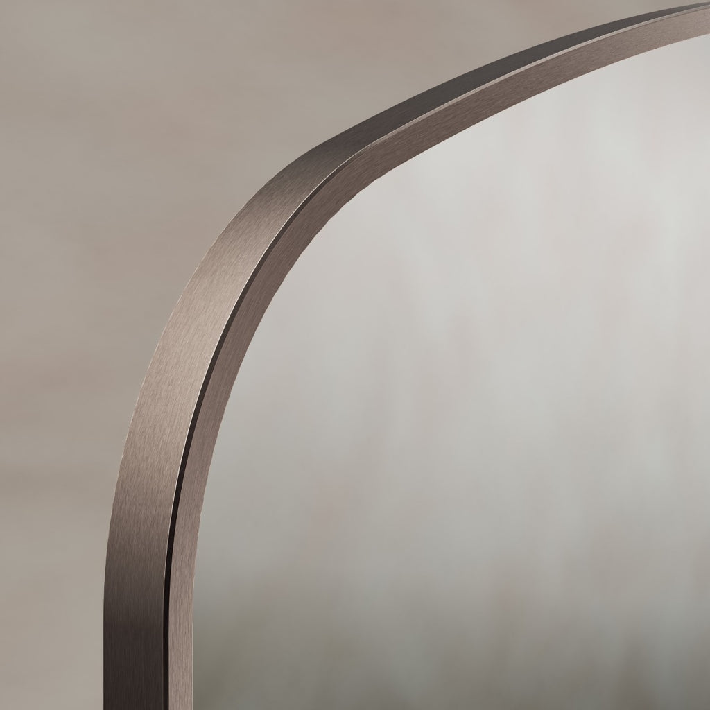 Delphine Overmantel Arch Mirror 120x70cm - Brushed Bronze