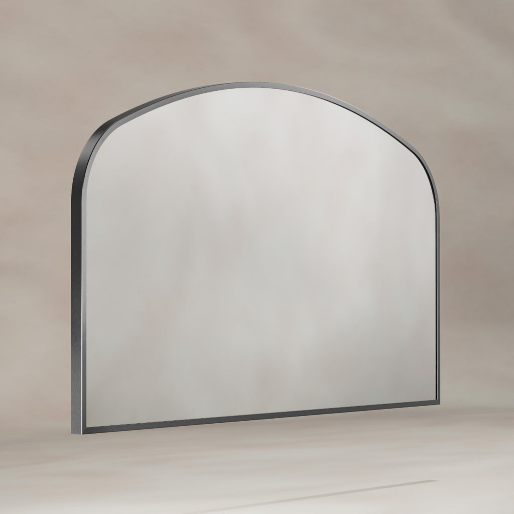Delphine Overmantel Arch Mirror 120x70cm - Gunmetal