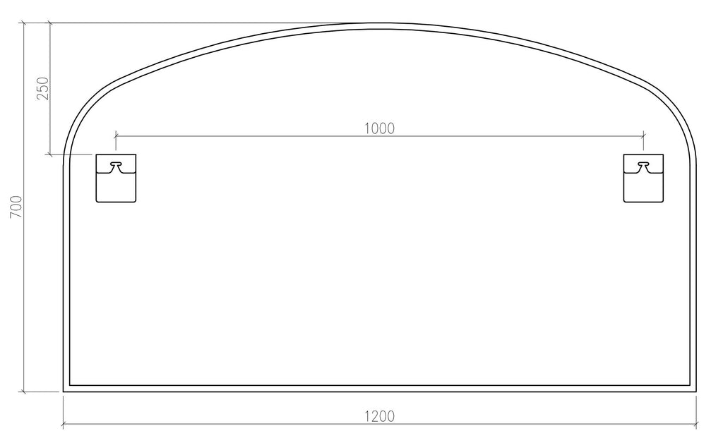 Delphine Overmantel Arch Mirror 120x70cm - Gunmetal
